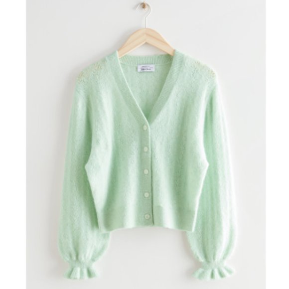 & Other Stories Sweaters - Mint green Ruffle Cuff Alpaca Blend Knit S great condition